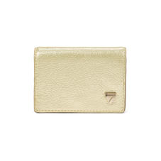Accordion Zipped Credit Card Holder in Pale Gold Pebble