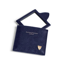 Compact Mirror in Midnight Blue Lizard