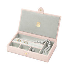 Paris Jewellery Box in Deep Shine Shell Pink Small Croc