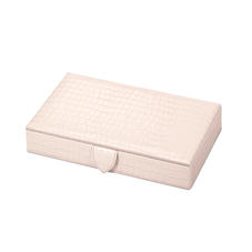 Paris Jewellery Box in Deep Shine Shell Pink Small Croc