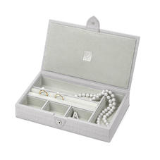 Paris Jewellery Box in Deep Shine Dove Grey Small Croc