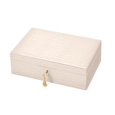 Savoy Jewellery Box in Deep Shine Shell Pink Small Croc