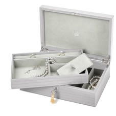 Savoy Jewellery Box in Deep Shine Dove Grey Small Croc