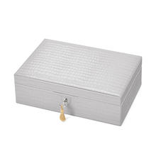 Savoy Jewellery Box in Deep Shine Dove Grey Small Croc