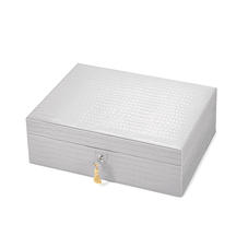 Grand Luxe Jewellery Case in Deep Shine Dove Grey Small Croc