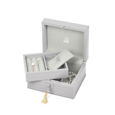 Bijou Jewellery Box in Deep Shine Dove Grey Small Croc