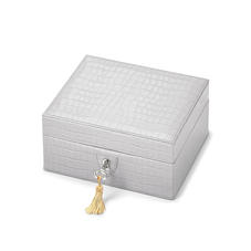 Bijou Jewellery Box in Deep Shine Dove Grey Small Croc