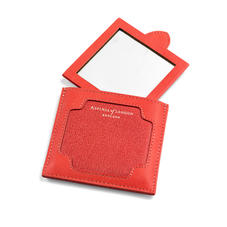 Marylebone Compact Mirror in Dahlia Saffiano