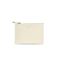 Small Essential Flat Pouch in Ivory Pebble