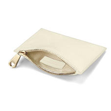 Small Essential Flat Pouch in Ivory Pebble