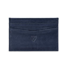 Slim Credit Card Case in Navy Nubuck