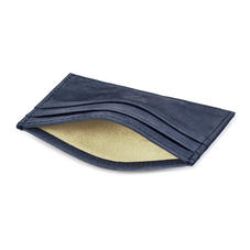 Slim Credit Card Case in Navy Nubuck