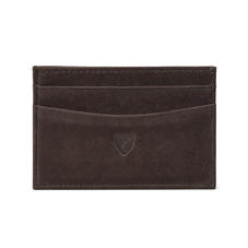 Slim Credit Card Case in Brown Nubuck