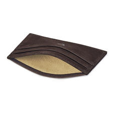 Slim Credit Card Case in Brown Nubuck