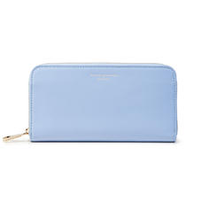 Continental Clutch Zip Wallet in Smooth Misty Blue