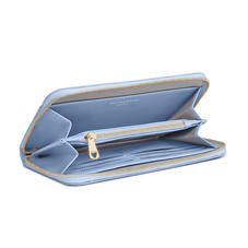 Continental Clutch Zip Wallet in Smooth Misty Blue
