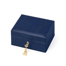 Bijou Jewellery Box in Midnight Blue Lizard