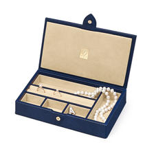 Paris Jewellery Box in Midnight Blue Lizard