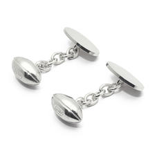Sterling Silver Personalised Rugby Ball Cufflinks