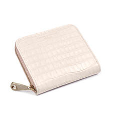 Slim Mini Continental Purse in Deep Shine Shell Pink Small Croc