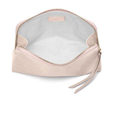 Large Essential Cosmetic Case in Deep Shine Shell Pink Small Croc