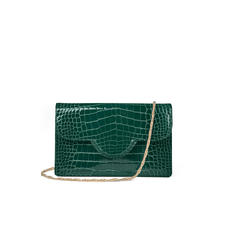 Ava Bag in Evergreen Patent Croc