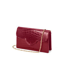 Ava Bag in Bordeaux Patent Croc
