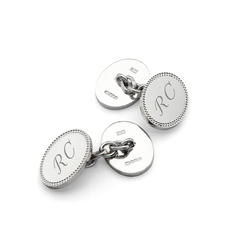 Sterling Silver, Gold & Enamel Cufflinks