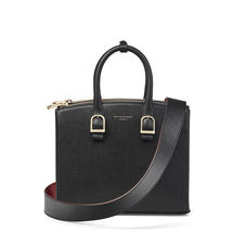 Midi Madison Tote in Black Saffiano