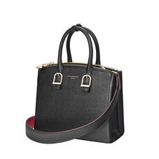Midi Madison Tote in Black Saffiano
