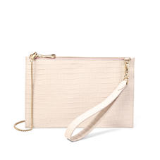 Soho Bag in Deep Shine Shell Pink Small Croc