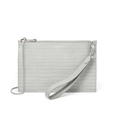 Soho Bag in Deep Shine Dove Grey Small Croc