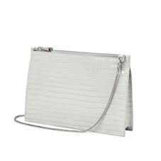 Soho Bag in Deep Shine Dove Grey Small Croc