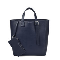 Editor's 'A' Tote in Navy Saffiano & Navy Suede