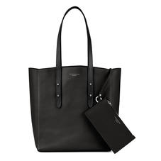 Essential Tote in Black Pebble & Black Suede