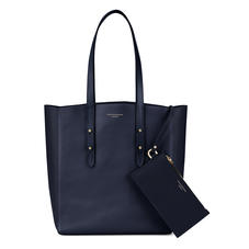 Essential Tote in Navy Pebble & Navy Suede