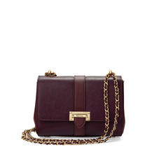 Small Lottie Bag in Burgundy Saffiano