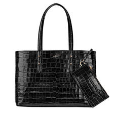 Regent Tote in Black Croc