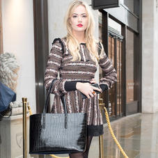 Regent Tote in Black Croc