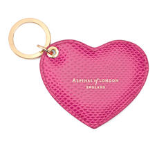 Heart Key Ring in Raspberry Lizard