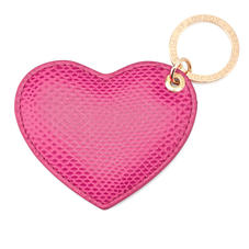 Heart Key Ring in Raspberry Lizard