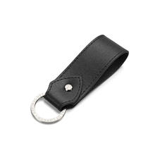 Leather Loop Keyring in Black Saffiano