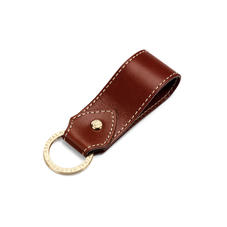 Leather Loop Keyring in Smooth Cognac