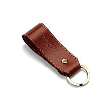 Leather Loop Keyring in Smooth Cognac