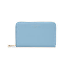 Midi Continental Clutch Zip Wallet in Bluebird Saffiano