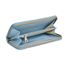 Continental Clutch Zip Wallet in Bluebird Saffiano