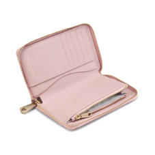 Midi Continental Clutch Zip Wallet in Peony Saffiano