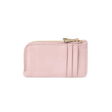 Small Zipped Coin Purse in Peony Saffiano