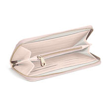 Continental Clutch Zip Wallet in Deep Shine Shell Pink Small Croc