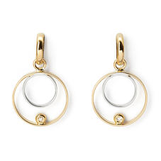 Ariana 18ct White & Yellow Gold Double Ring Diamond Earrings
